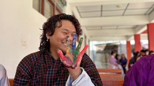 Colour, creativity, and smiles from youth advocate Sangay Loday at the SDG Festival. 